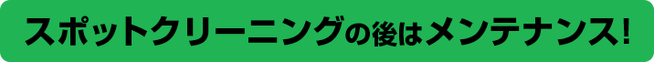 スポットクリーニングの後はメンテナンス!